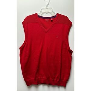 Izod men’s red v-neck pullover sweater vest size XL TG. #28-0729